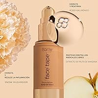 Vista 6 de tarte base de maquillaje face tape – Base de cobertura completa con acabado mate con Snow Mushroom y ácido hialurónico para hidratación, resistente