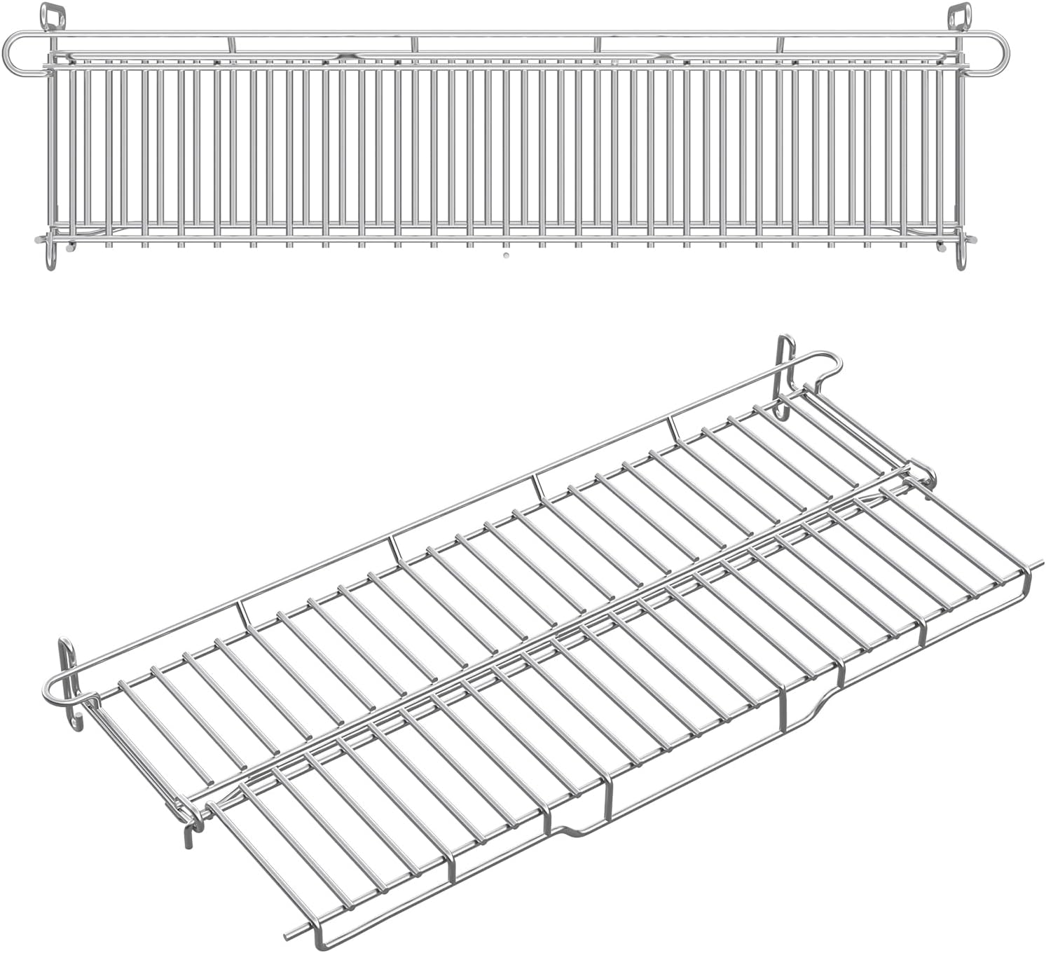 66044 Grill Warming Rack for Weber Genesis II 300 Series, Upgrade Reversible Raised Warming Grate Replacement Part for Weber Genesis II E-310 E-315 E-325 E-330 S-310 S-315 S-335 S-345, Stainless Steel