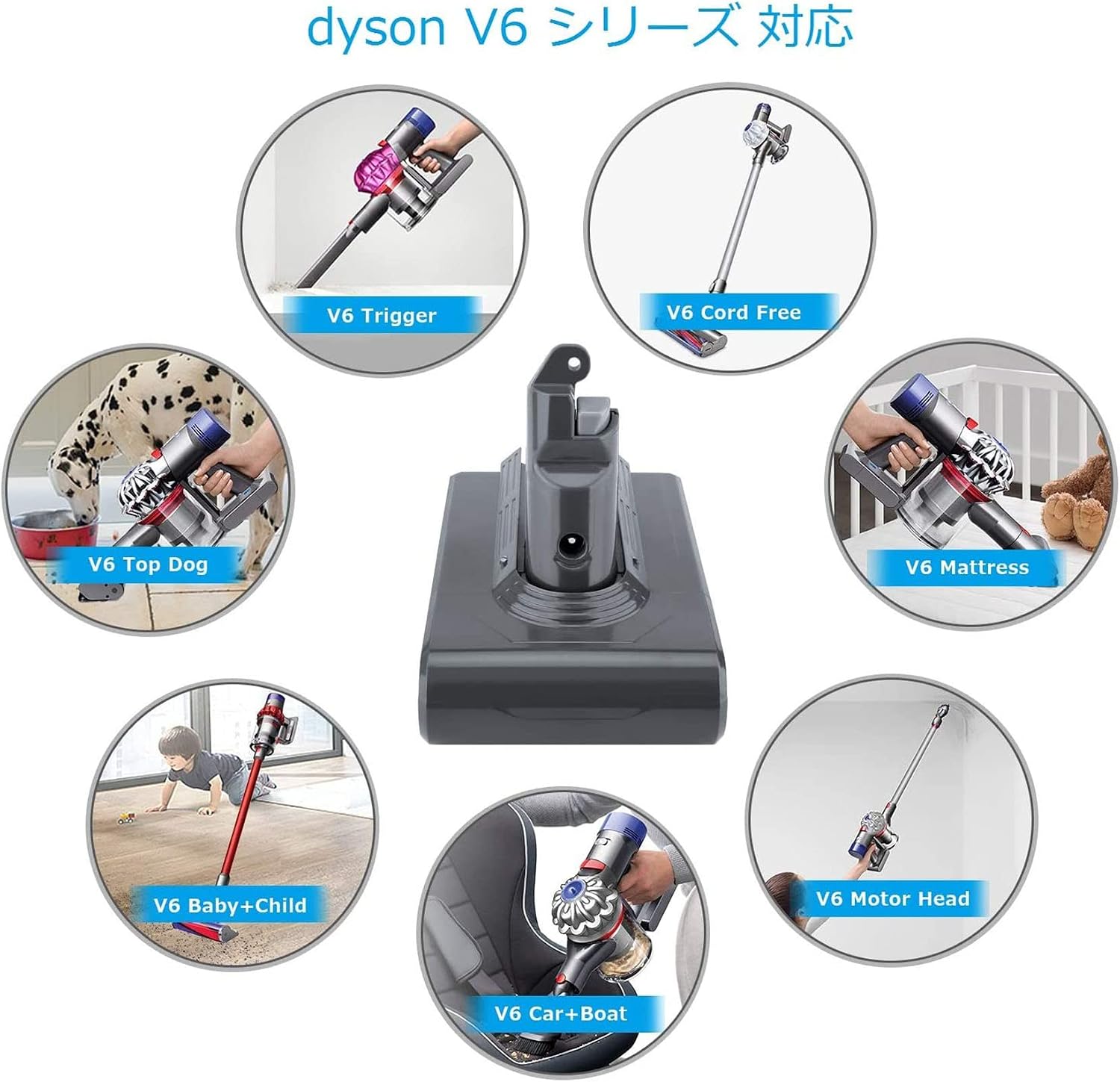 Dyson V6 Battery Replacement 3500 mAh for Dyson v6 DC59 DC58 DC61 DC74 DC74 DC62 Animal DC72 Series Absolute Animal Motorhead Slim SV03 SV04 SV05 SV06 SV07 SV09 +2 Filters