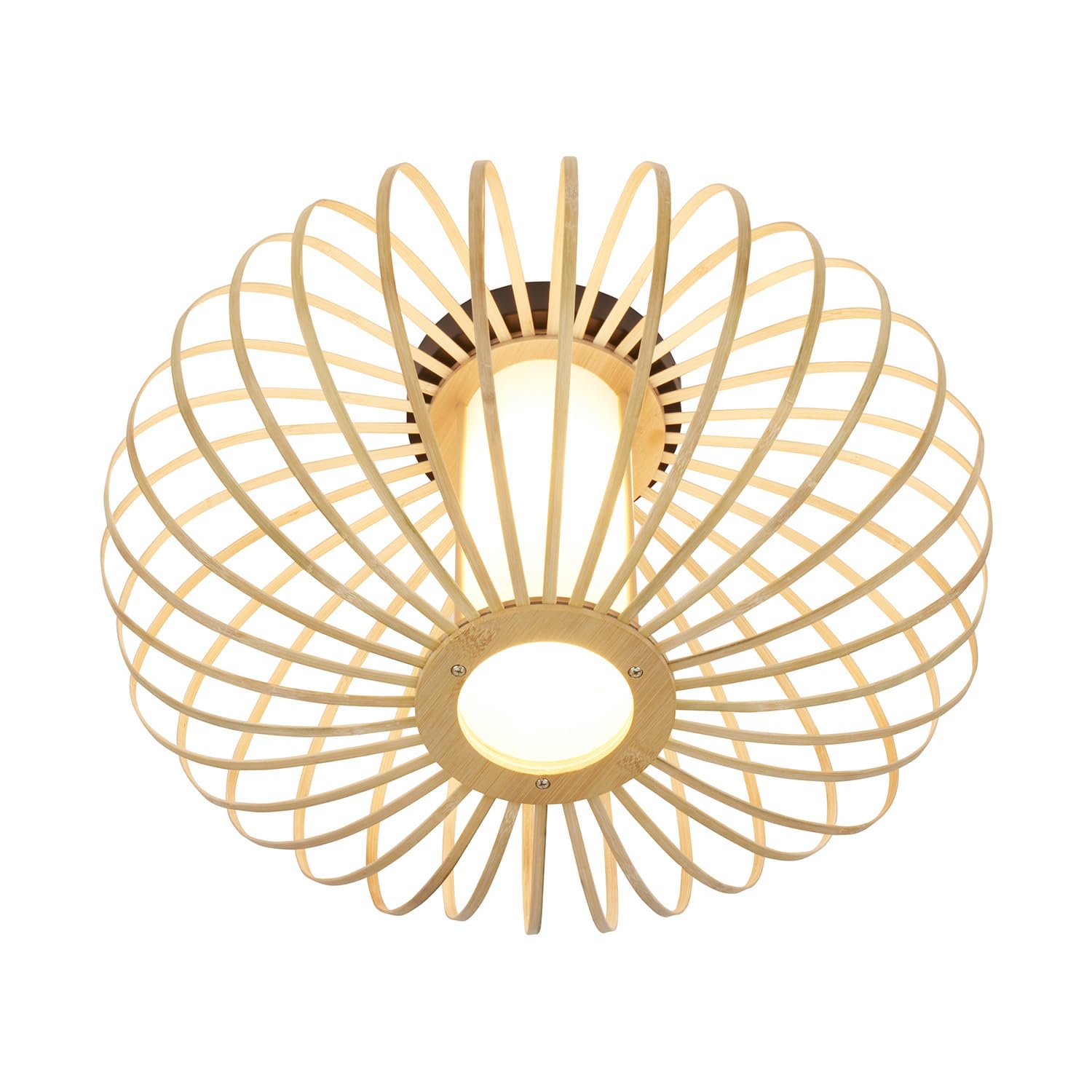 BRILONER Bambusowa lampa sufitowa do salonu, lampa sufitowa z drewna, lampa do salonu, lampa do salonu, boho, dekoracja sypialni, oprawa E27, 40 cm