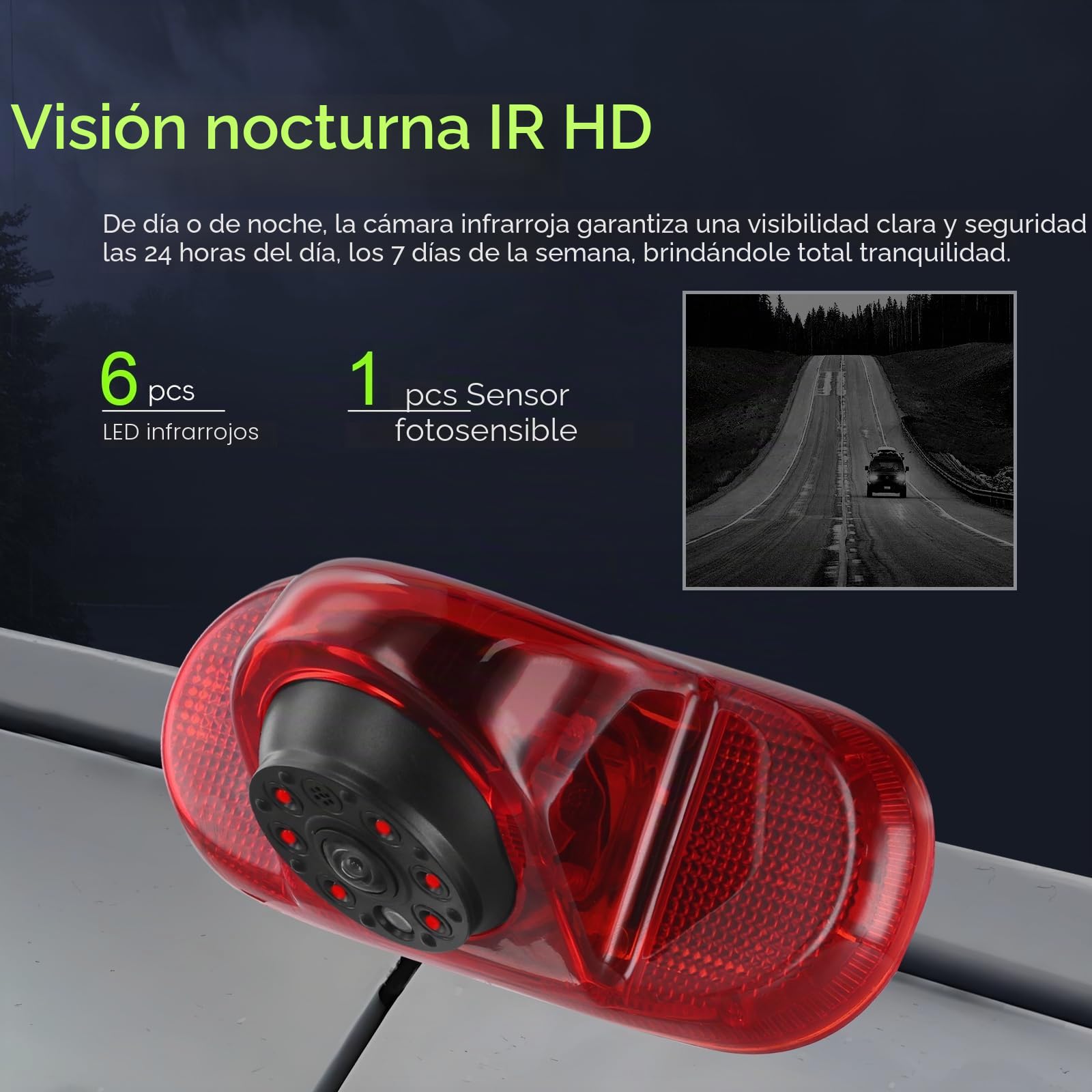 Rimoody Cámara para Tercera Luz de Freno para Renault Trafic/Opel Combo/Opel Vivaro 2001-2014, Cámara de Visión Trasera Visión Nocturna IR, Resistente al Agua IP67/Ángulo Ajustable/Línea inversa