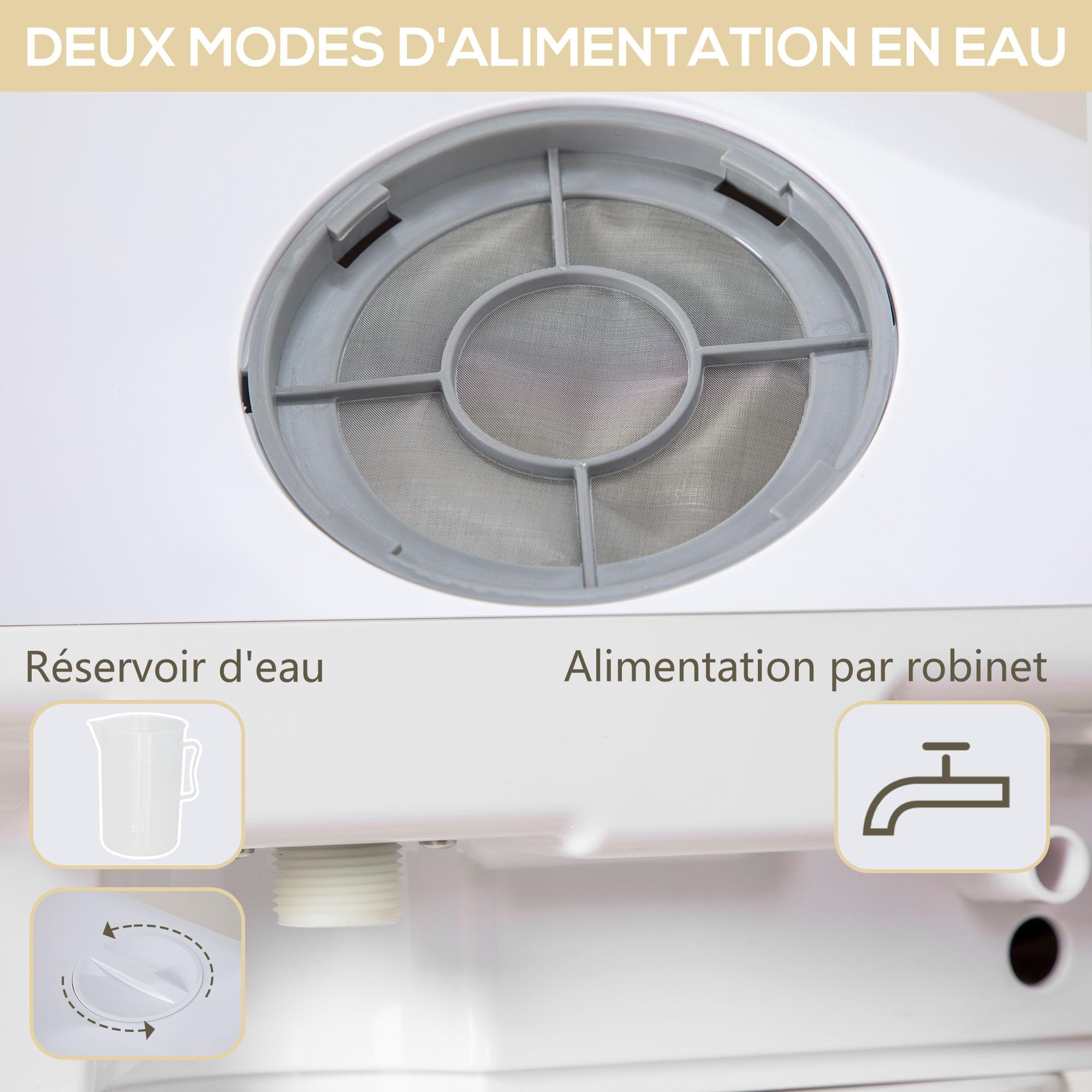 HOMCOM Mini lave-vaisselle 4 couverts, table 5 programmes, double alimentation eau, réservoir 6L, commande tactile, noir