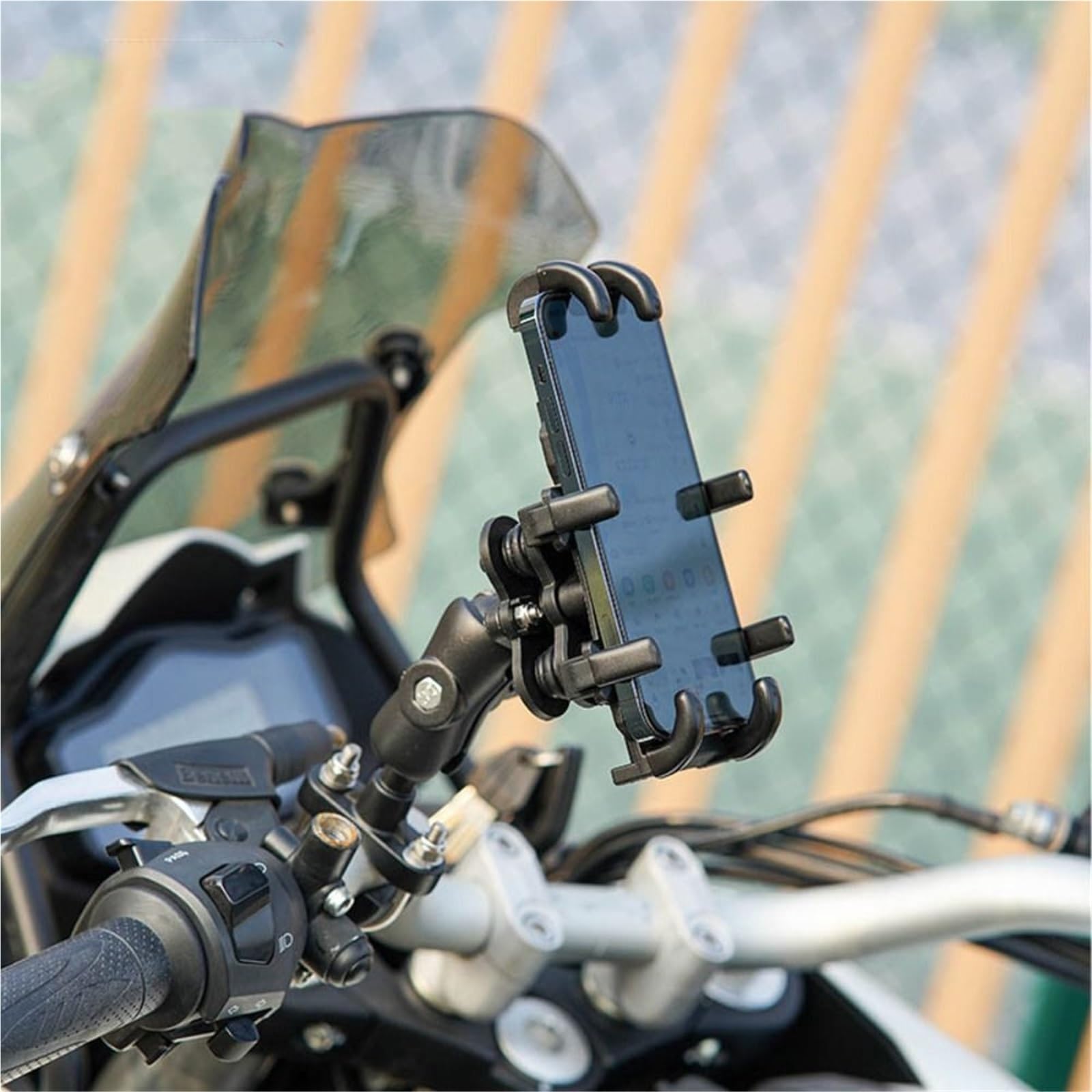 Soporte Móvil Moto Soporte para Teléfono Móvil De 4,7 A 7,1 Pulgadas, A Prueba De Golpes, para Motocicleta, Manillar De Bicicleta, Espejo Retrovisor, Clip para GPS Soporte Movil Bicicleta