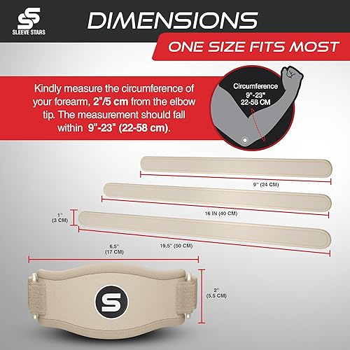 Miniatura 5 de Sleeve Stars - Codera de tenis para hombres y mujeres, codo para tendinitis, codo y correa para golfistas, banda de contrafuerza para alivio del