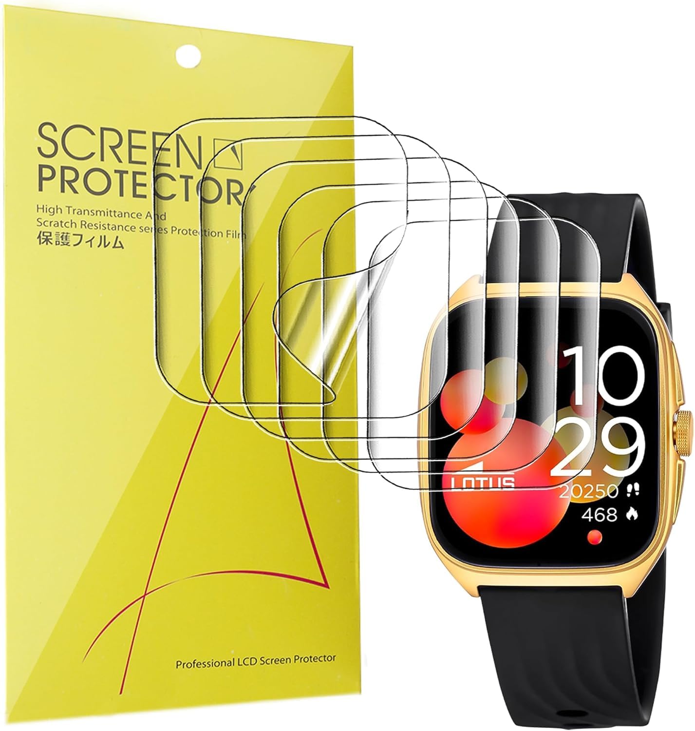 Lamshaw Protectores de Pantalla para LOTUS ONDAS 2 Reloj Inteligente-Compatible con LOTUS Smartwatch -Película TPU Suave Transparente HD-Fácil Instalación Sin Burbujas (6Piezas)