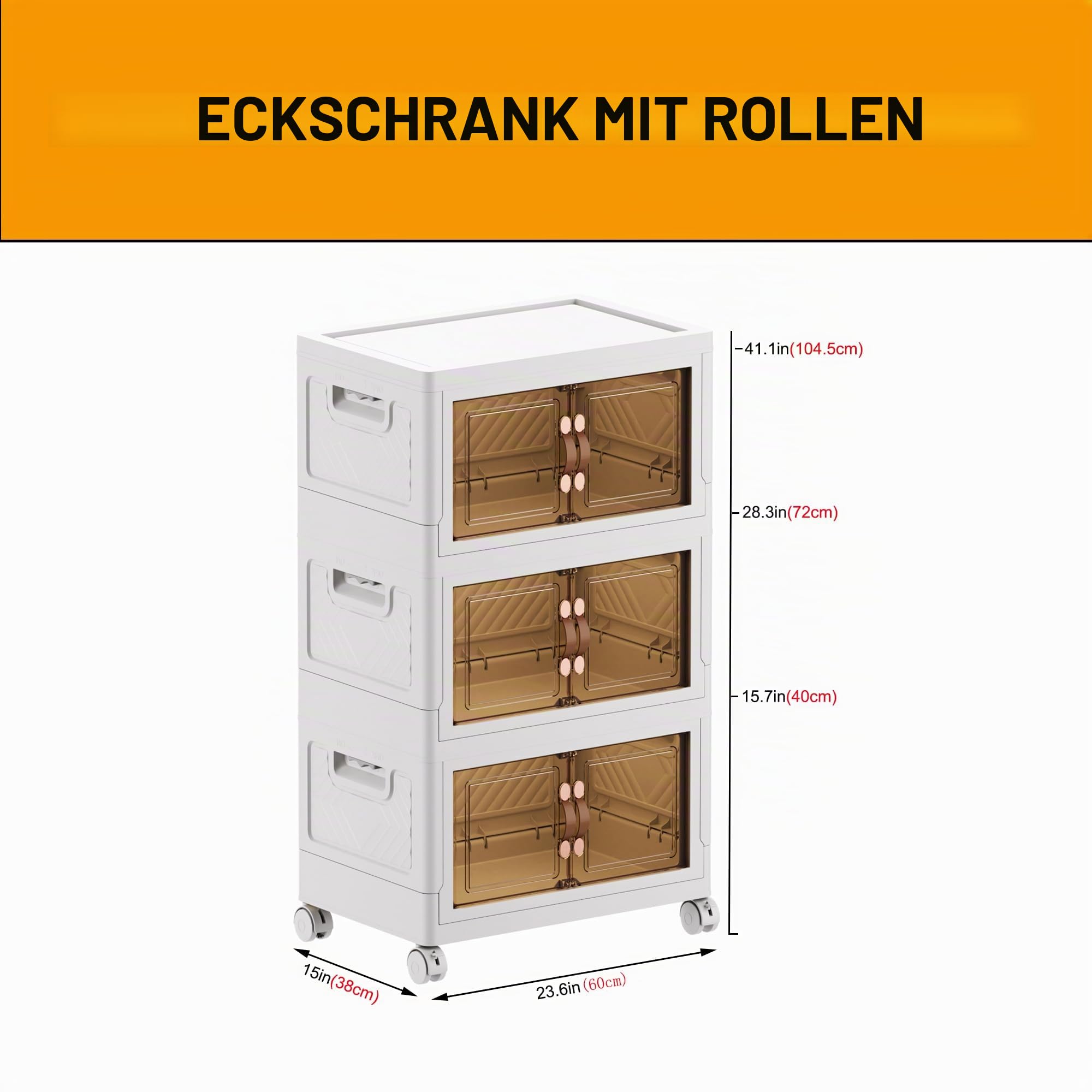 MECOLOR17.13Gal Installation freier Aufbewahrungsschrank, beweglicher Kunststoffschrank, Badezimmer Aufbewahrungsbox, Snack Spielzeug Klappschrank,geeignet für Familien und Schulen(3pack)