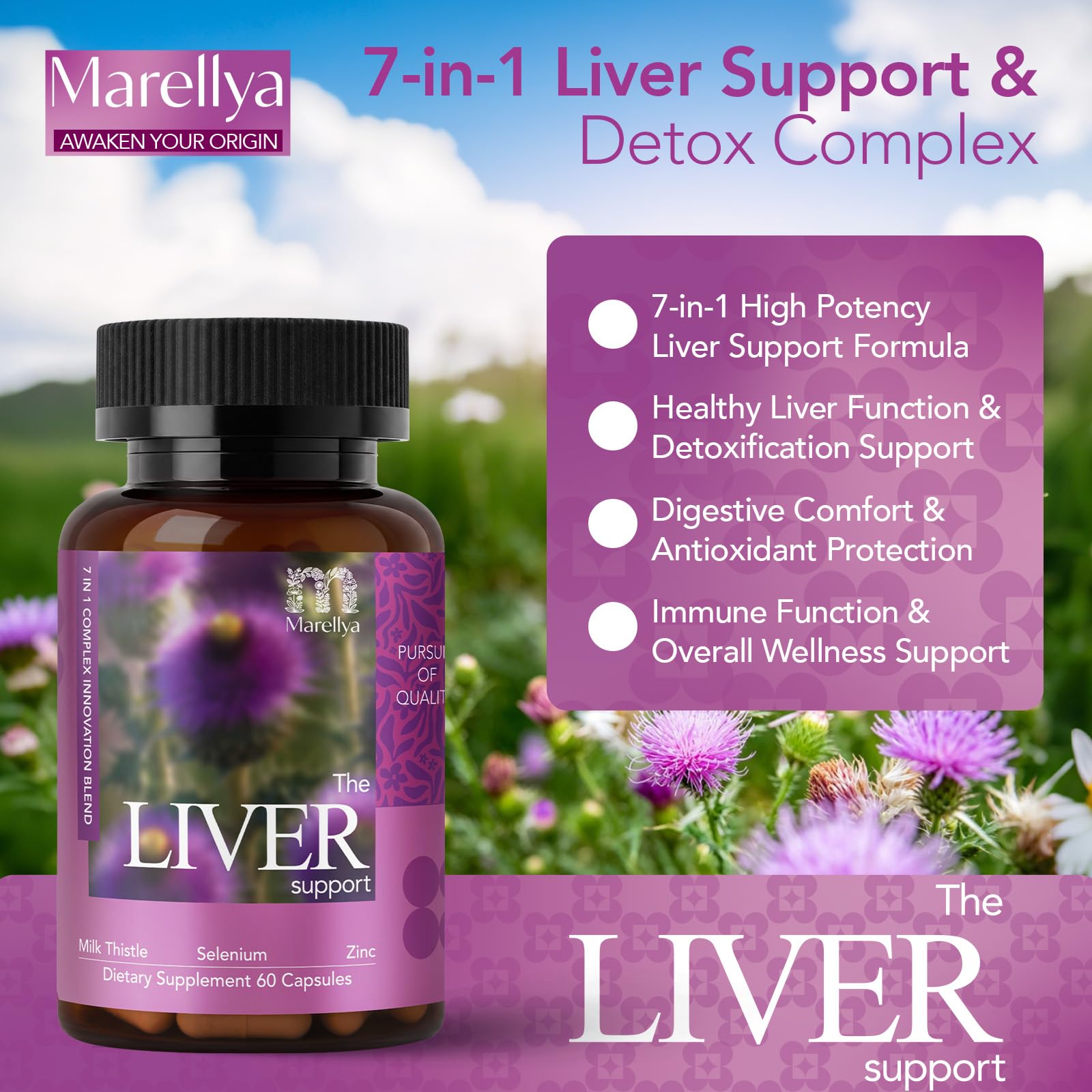 Liver Cleanse Detox & Repair Supplement – 7-in-1 30:1 Milk Thistle Formula with Silymarin, Choline & Dandelion Root – Supports Liver Health & Digestive Wellness – 60 Vegetarian Capsules — Amazon image 5