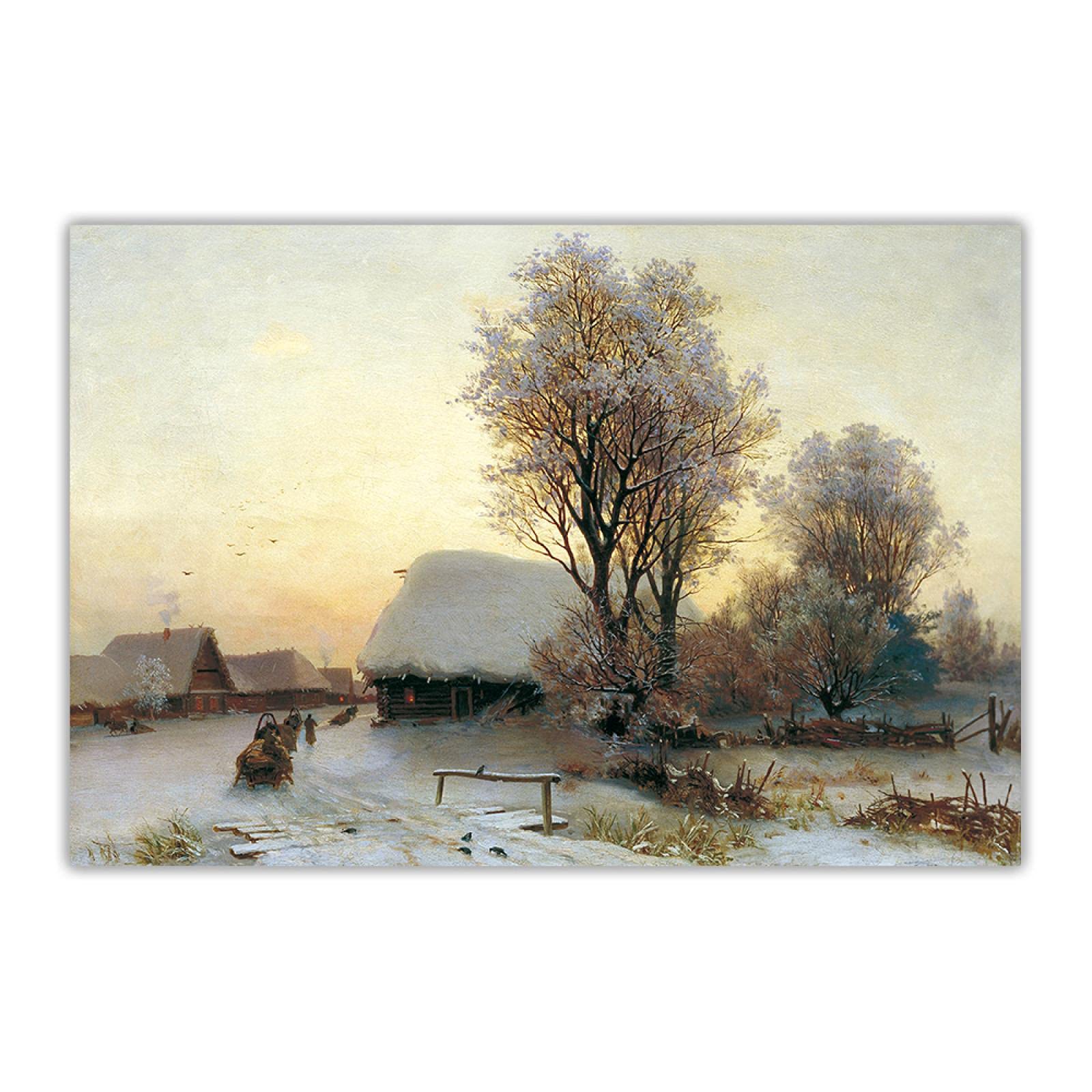 Amazon.com: Ivan Shishkin.Winter evening. Canvas Wall Art