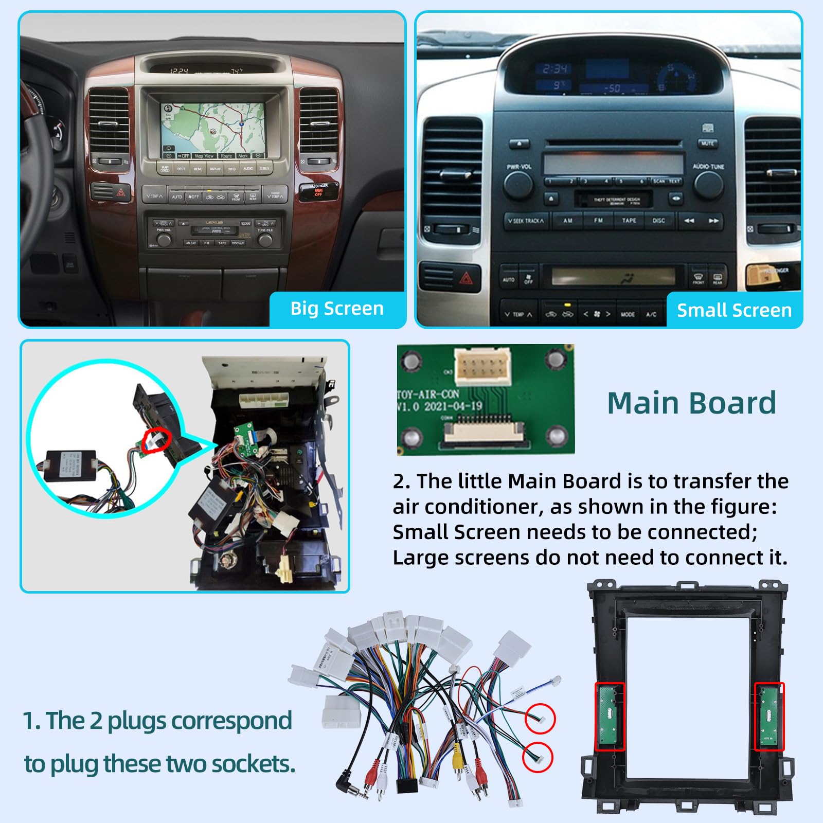 Vertical Radio for Toyota Prado Lexus GX470 2002-2009, [2G+32G] 9.7 ...