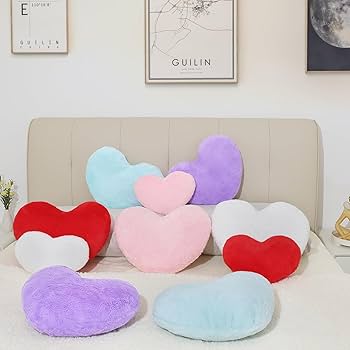Amazon.com: Mepherl Purple Heart Pillow,Soft Heart Shaped Pillow