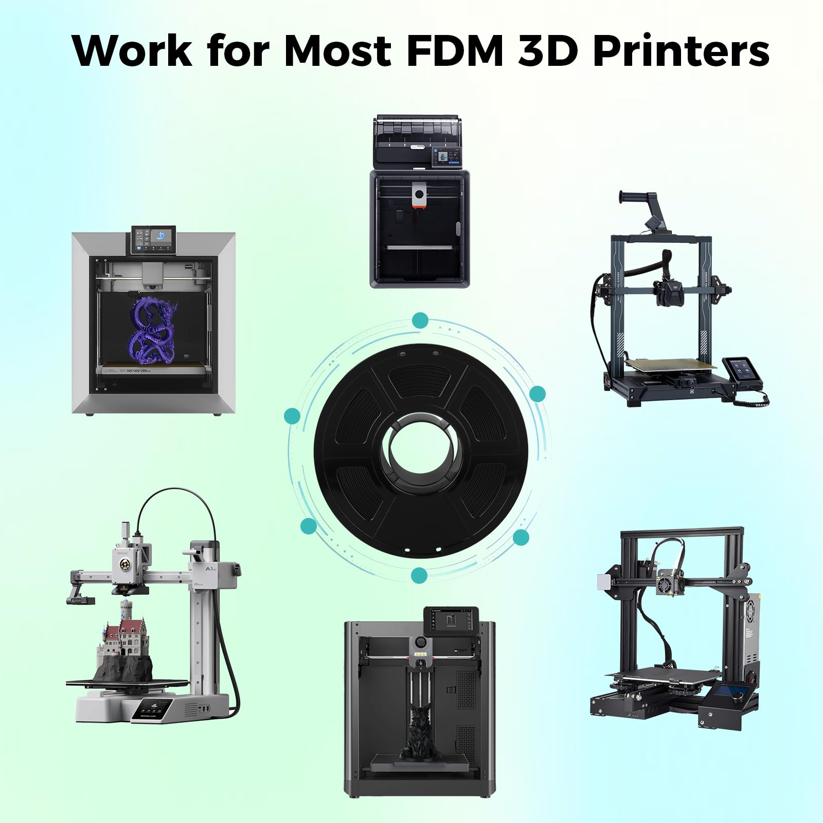 IEMAI ASA Filament 1,75 mm 5 kg, czarny filament ASA do drukowania 3D, odporny na promieniowanie UV, odporny na blaknięcie, odporny na wysoką temperaturę, dokładność pomiaru +/- 0,02 mm