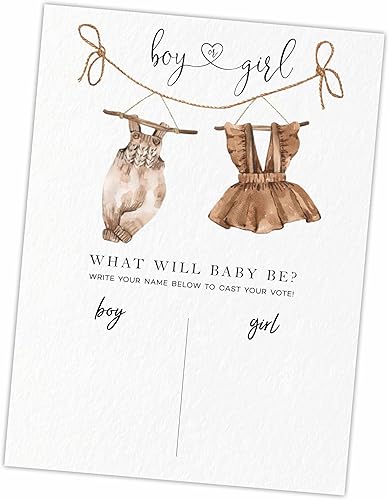 Cartel de votación autónoma, ropa retro, juego de adivina él o ella para fiesta de baby shower, recuerdo de fiesta y decoración - A04