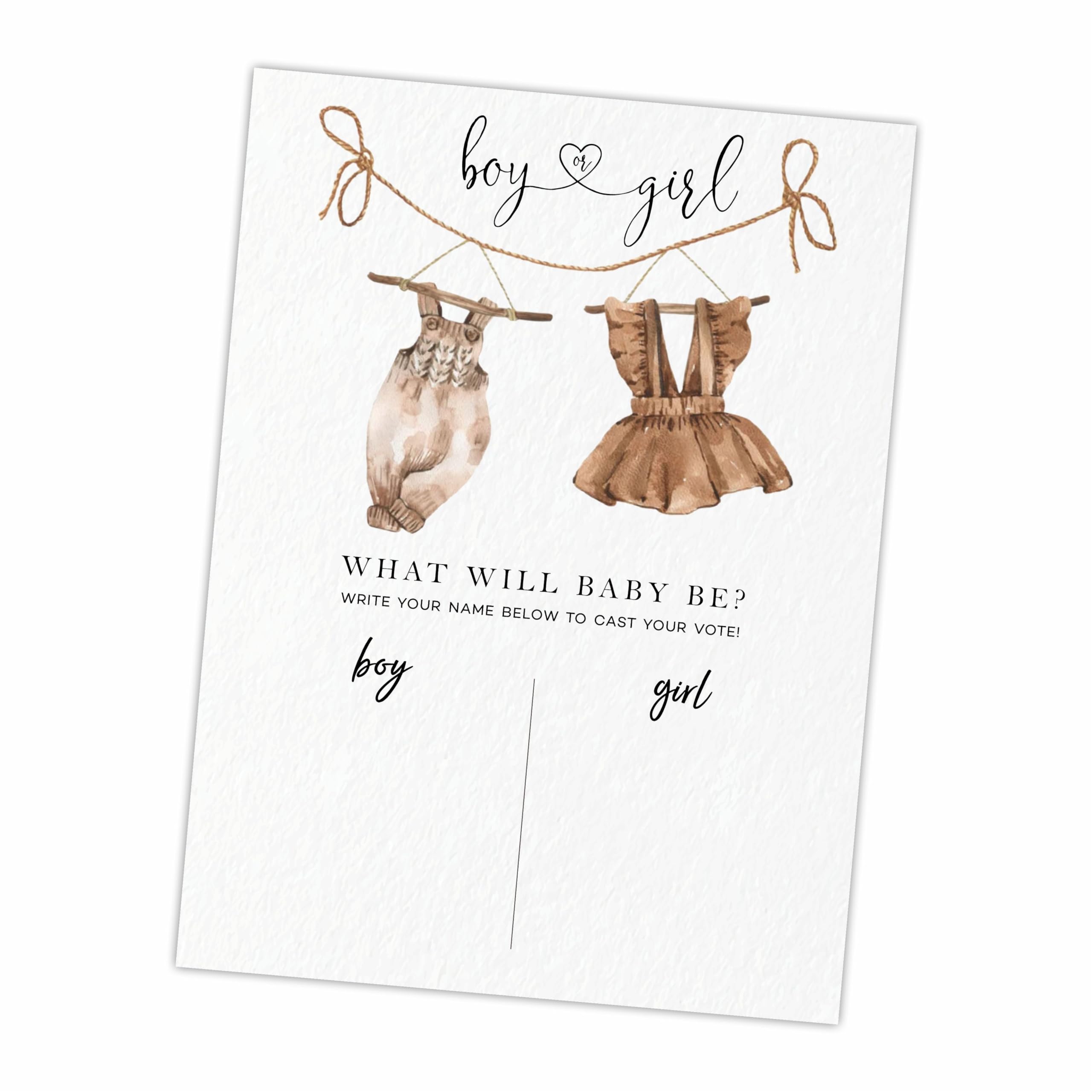 Signature Voting Self-Standing Sign, Retro Clothes, Guess He Or She Game For Baby Shower Party, Party Favor & Decoration - A04