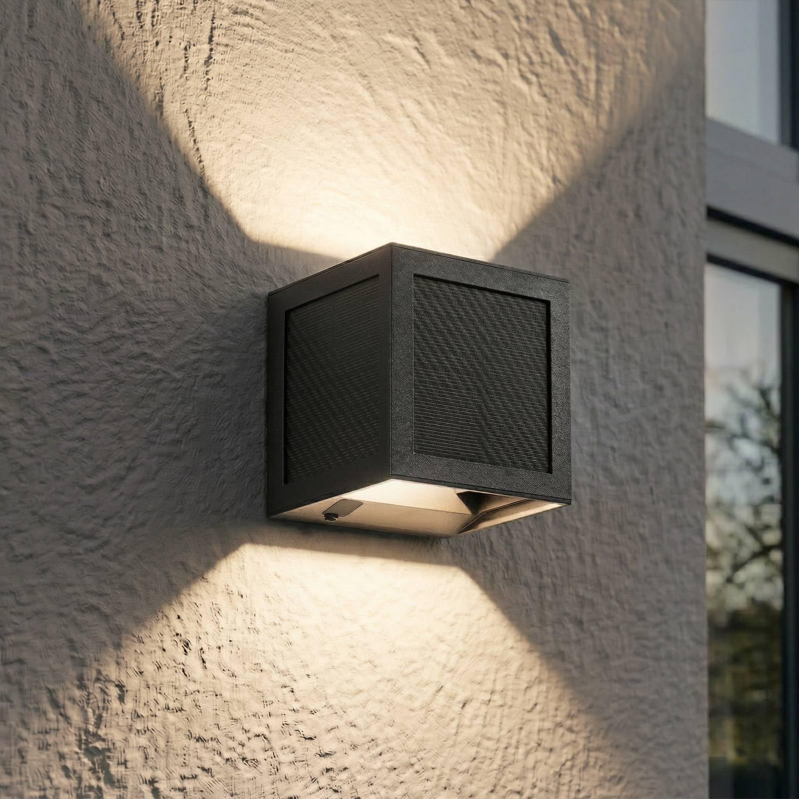 lampa ścienna LED Avvin na zewnątrz z czujnikiem ruchu (nowoczesna) w kolorze czarnym z innego metalu, wraz z żarówką - lampa ścienna ogrodowa