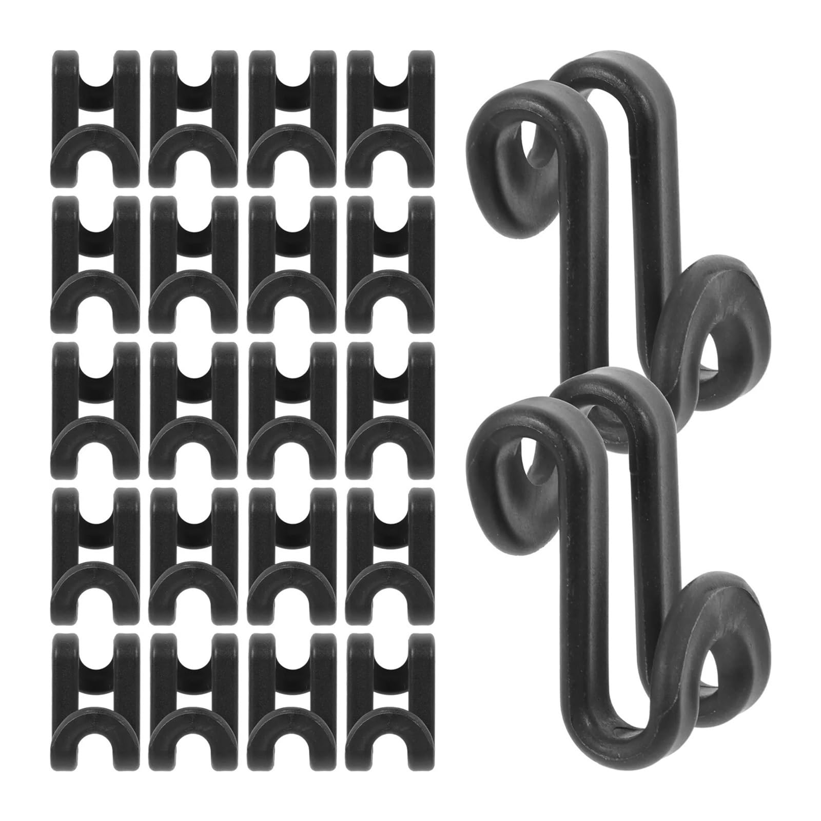 Clothes Hanger Connector Hooks 60pcs Black Plastic Hanger Clothes Connector Wardrobe Mini Hooks Hanging Solution Closet Storage Coat for Wardrobe Closet Organizer