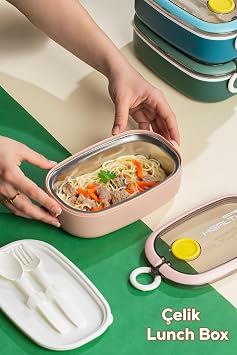 Porsima 3114 Vakumlu Lunch Box Yemek Termosu Kolay Kilitlenir Kendinden Ka kl  Sefer Tas    750ml Pembe
