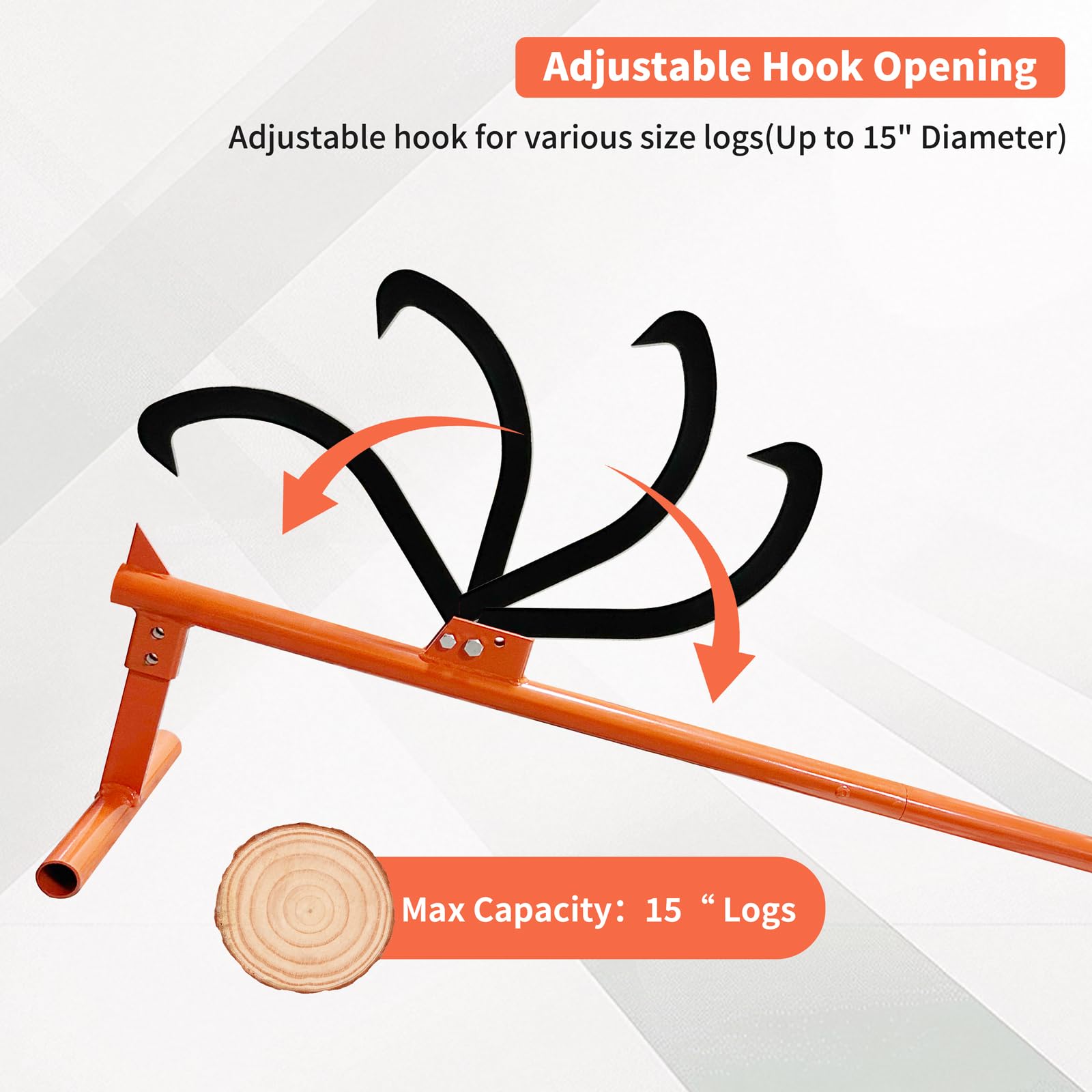 XMTECH Vallifter voor boomvallen 130 cm, stamlifter gesmede kantlifter met omkeerbare haak, ergonomische antislip handgreep, omkeerhulp, vouwhulp voor zware belasting, max. 250 kg