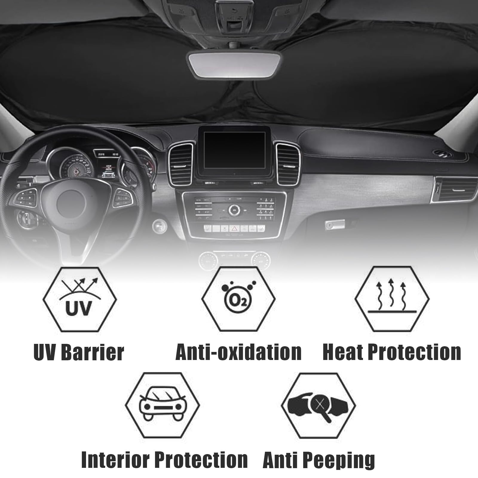 Blue Eyes Car Windshield Sun Shade Foldable Sunshade Front Window Cover Sun Visor Protector Accessories (59x27.5 inches) - 4