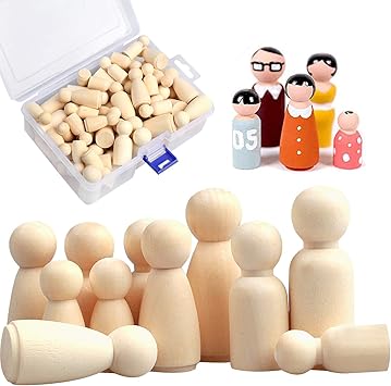 20 Stück Holzpuppen Zum Bemalen – 55 Mm, Unbehandelt, Für DIY, Hochzeit & Basteln (10 Jungen, 10 Mädchen)