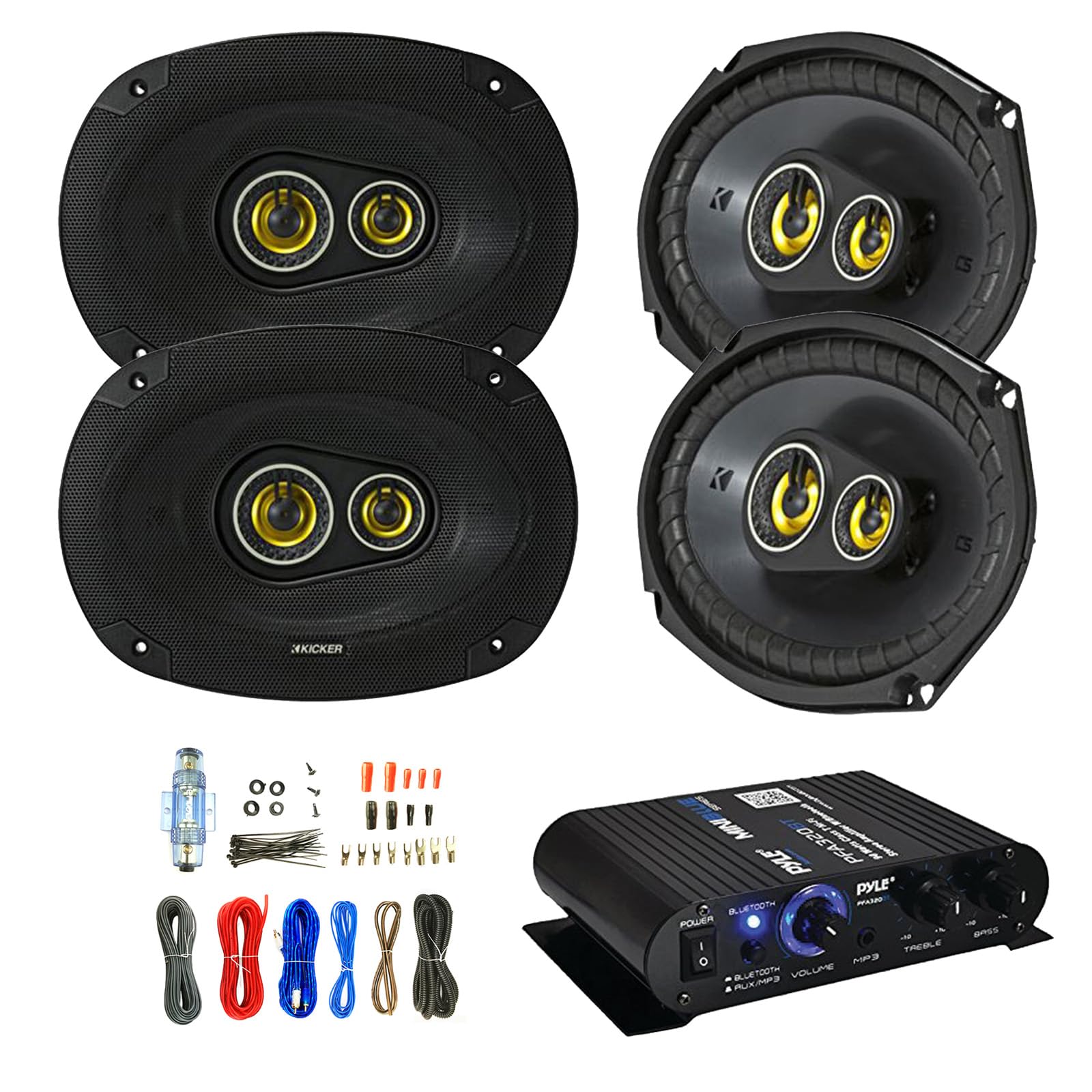 Amazon.com: Car Speaker and Amp Combo: 4x Kicker CSC6934 900-Watt