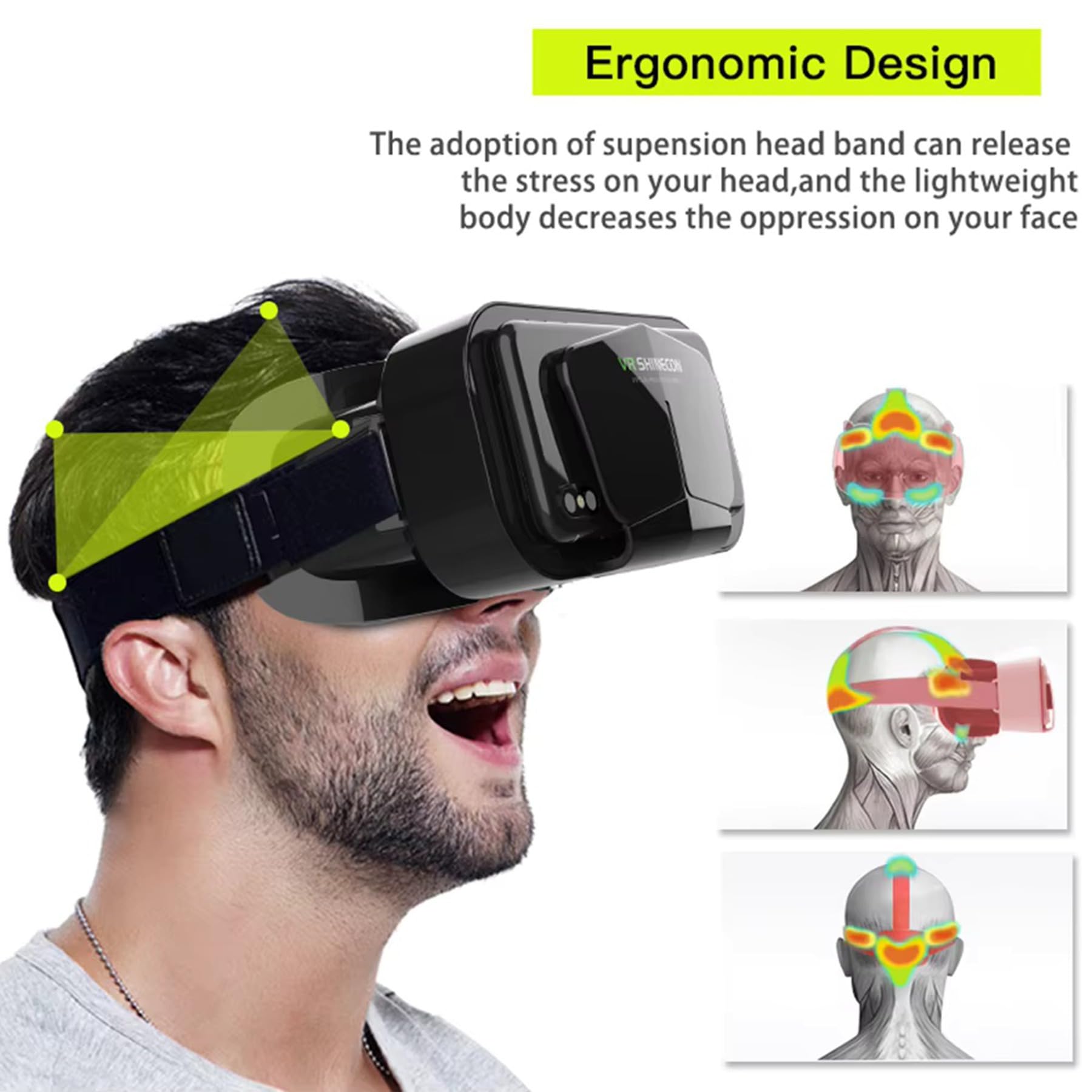 Cuffie per realtà virtuale VR, mini visore VR per film 3D e videogiochi, occhiali VR per adulti e bambini, per iPhone 16, 15, 14, 13 Pro Max, Samsung Galaxy S25, S24, S23, S22, ecc