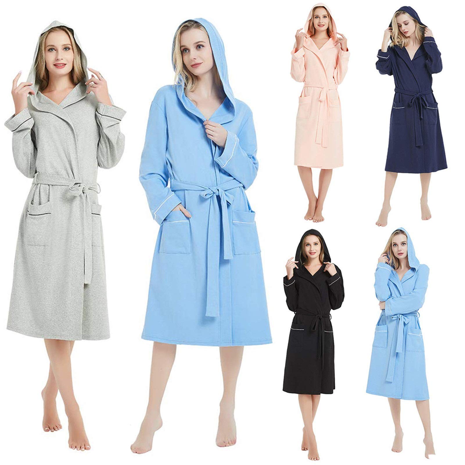 Generico Accappatoio Lungo da Donna, Realizzato in Microfibra per Un Calore Ottimale, con Design Senza Cuciture E Apertura Frontale, Adatto alle Pelli Sensibili (Apricot Pink M)
