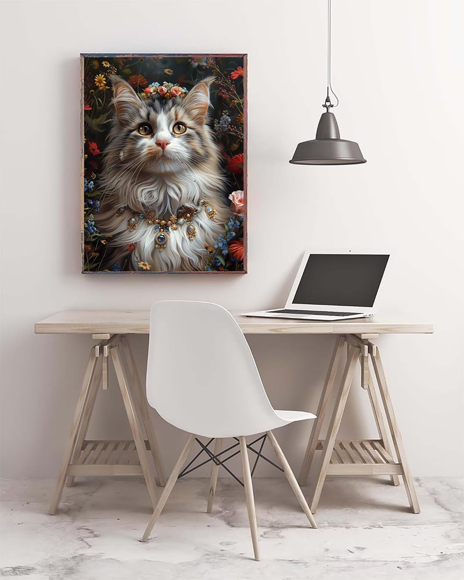 5D Diament Malarstwo Kot Numer dla dorosłych, Diamentowe Malarstwo Dorosły Kwiat, DIY Hobby Kreatywny zestaw do haftowania Dorośli, Numer Malarstwo Rhinestone Zestaw Ścieg krzyżykowy, Boże Narodzenie