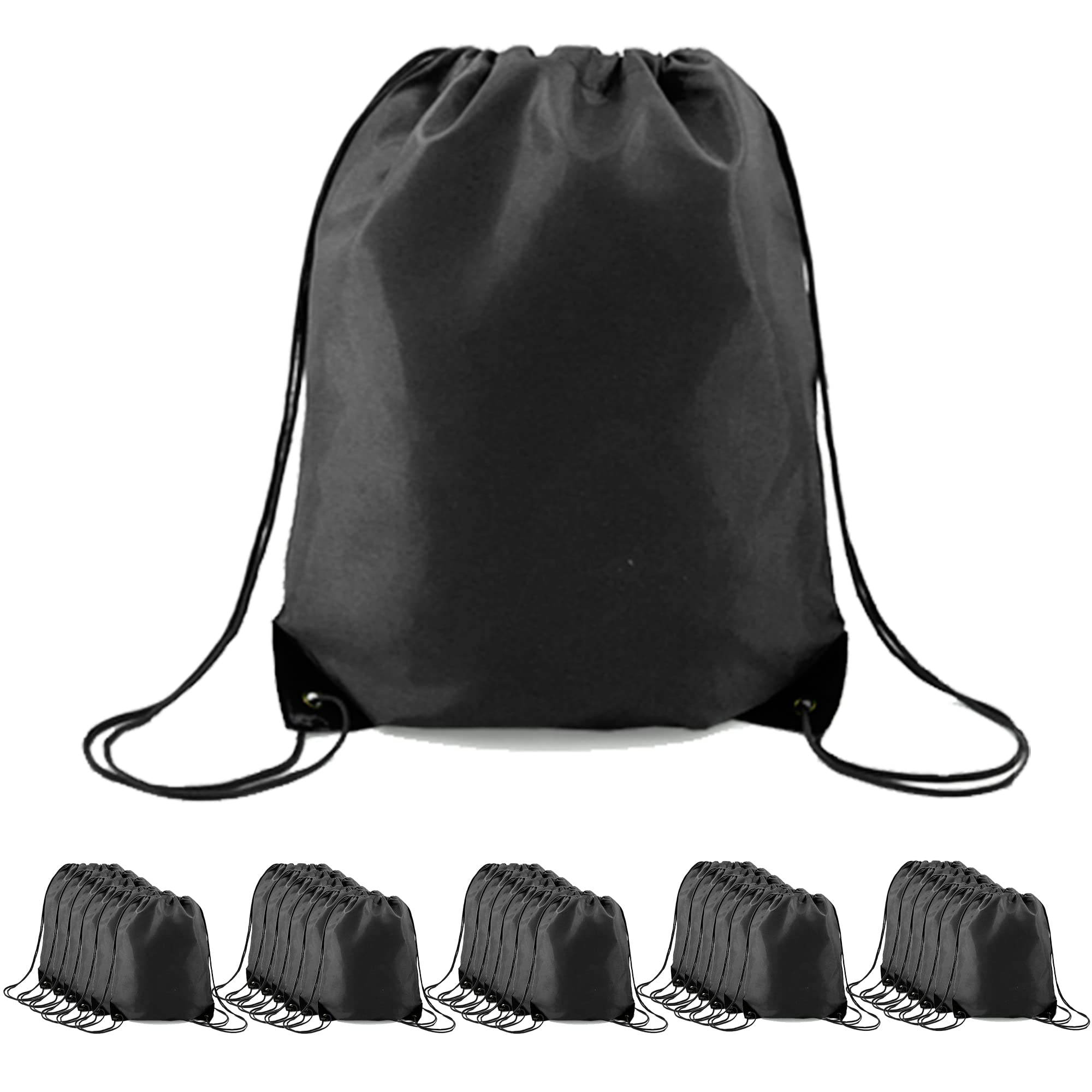 BeeGreen Drawstring Backpack Bags 20,30,50 Packs Reflective String Bags for Gym Sport Trip Cinch Sack DIY for Women Men