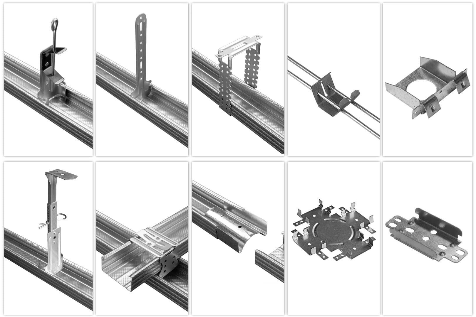 HEXIM UD Perfiles de yeso y accesorios - Colgador directo Rigips Subestructura de techo (100 Colgadores Directos 225mm) Perfiles de Tableros de Yeso Paredes