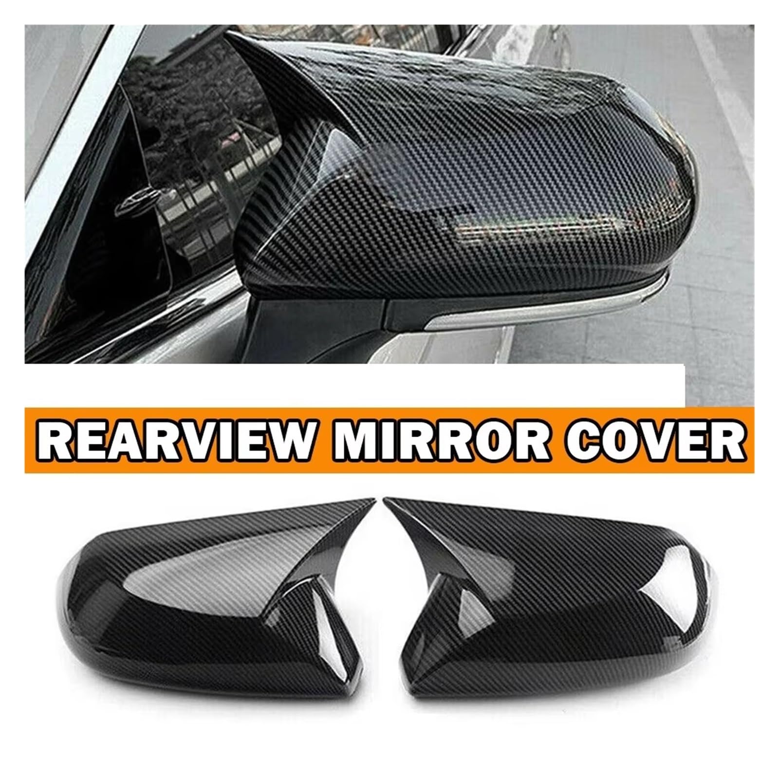 Retroviseur Coquille Pour Camry Pour CHR Pour Avalon Pour BZ3 2018-2023 Couvercle Rétroviseur Latéral Rétroviseur Boîtier(Gloss Black)