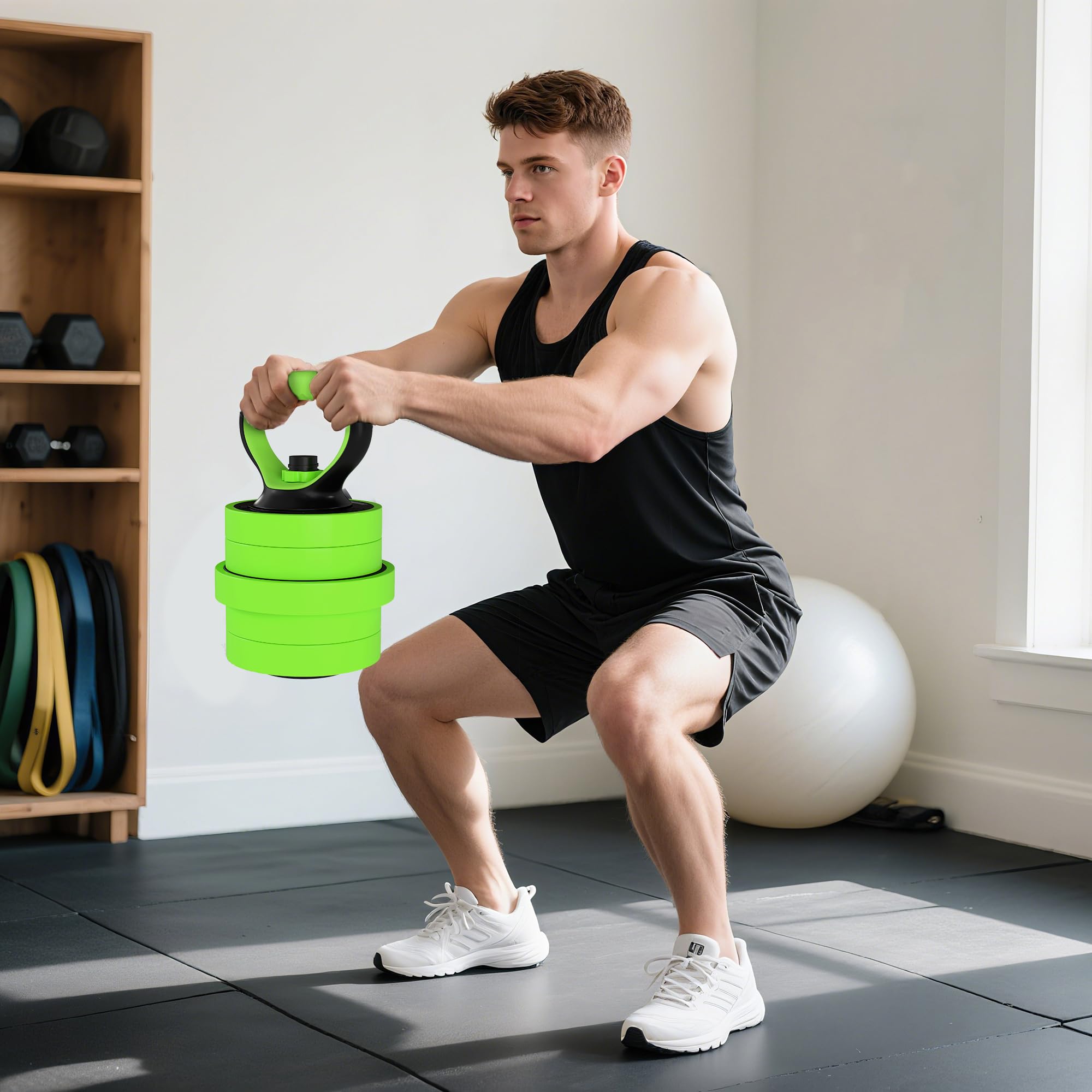 SPORTNOW Juego de Mancuernas Ajustables 4 en 1 20kg a 30kg, Juego de Pesas como Kettlebell, Barra, Mancuernas o Soporte para Flexiones, Equipo de Fitness para Hombres y Mujeres, Casa Gimnasio