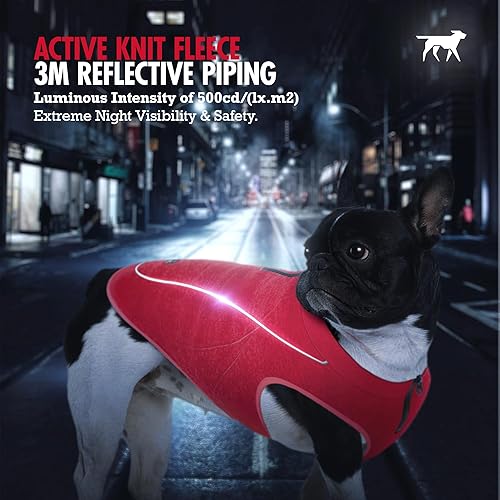 Miniatura 7 de Tuff Pupper Chaqueta de forro polar de punto aislado para perros  Chaleco ligero y cálido para perro  Puerto de cremallera impermeable para arnés