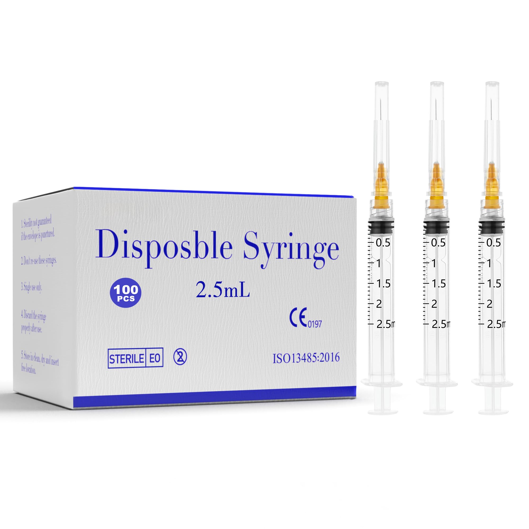 Disposable 1mL Luer Lock Syringe 25G 1 inch for Scientific Lab Use, Individually Wrapped, Box of 100 — Amazon image 10
