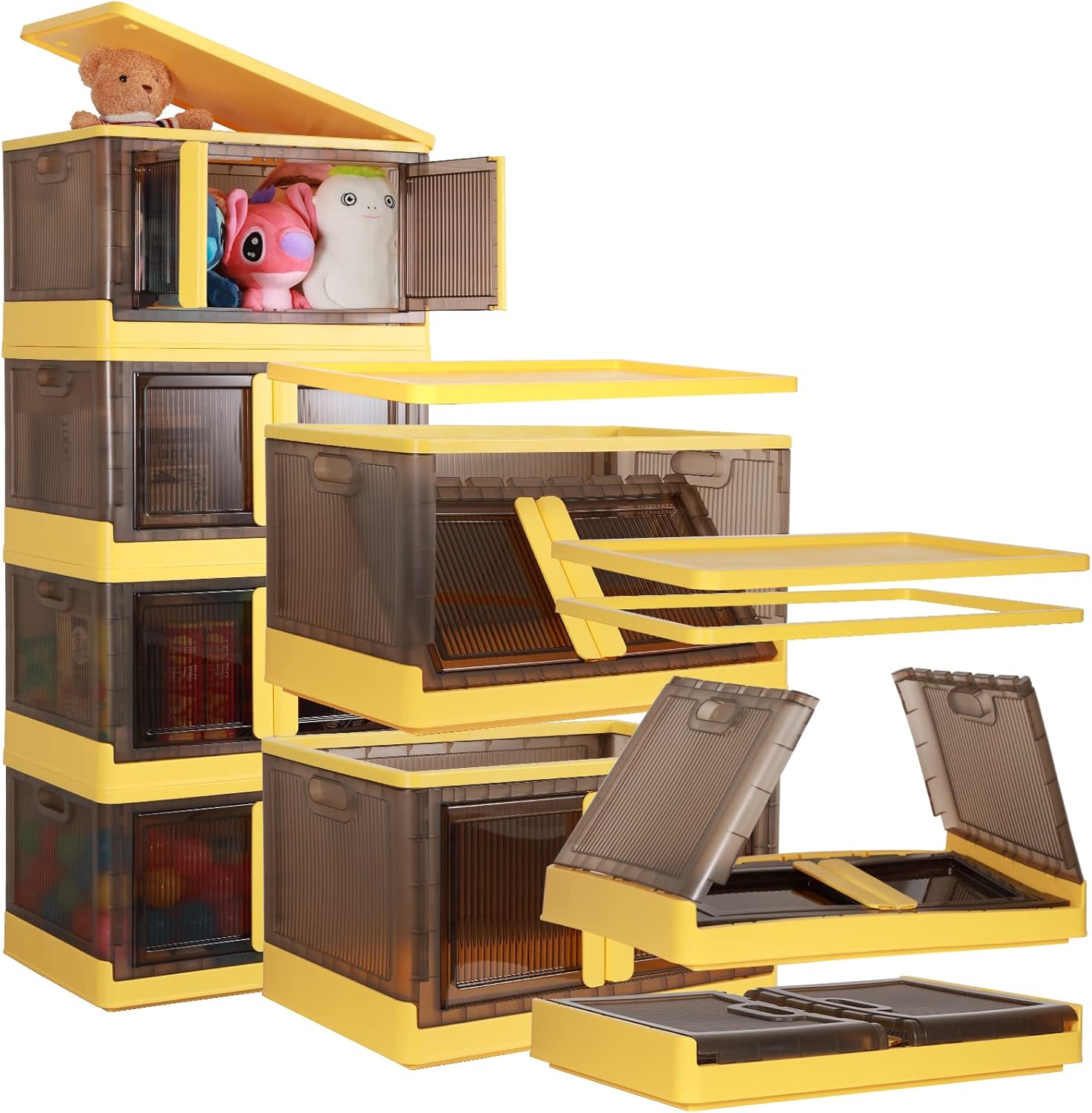 Hureny Folding Storage Boxes Set 3 Pack 19 Gal/ 76 Qt