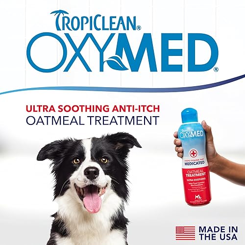Miniatura 2 de TropiClean Oxymed - Acondicionador medicado para gatos y perros para la picazón en la piel  Acondicionador calmante de avena para perros y gatos  1
