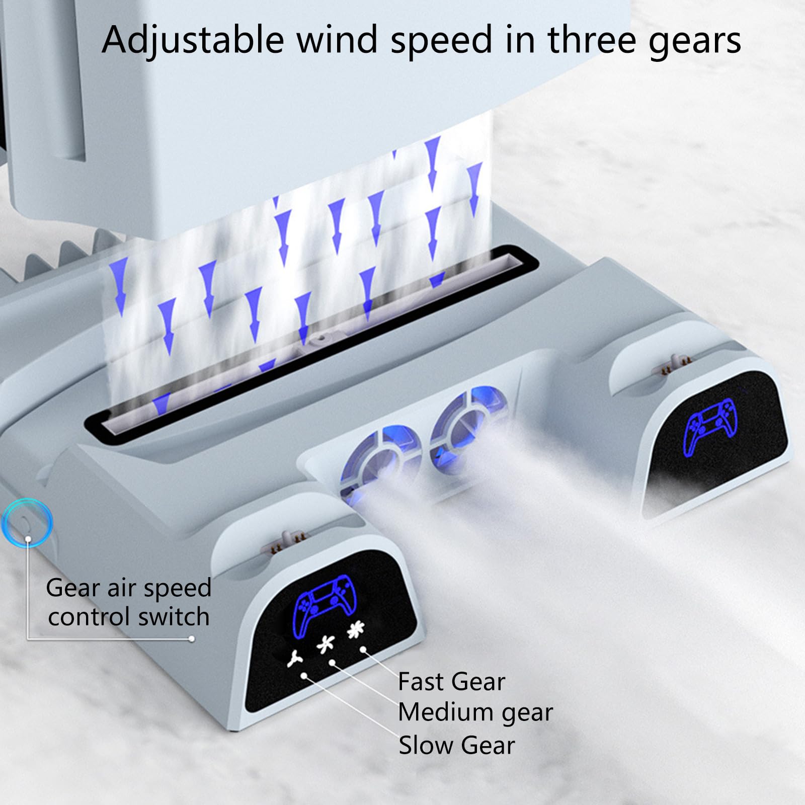 Soporte para cargador de controlador, base de base, soporte de ventilador de refrigeración con ranura de almacenamiento de disco de juego de 11 bits para consola de juegos P5, soporte de cargador de