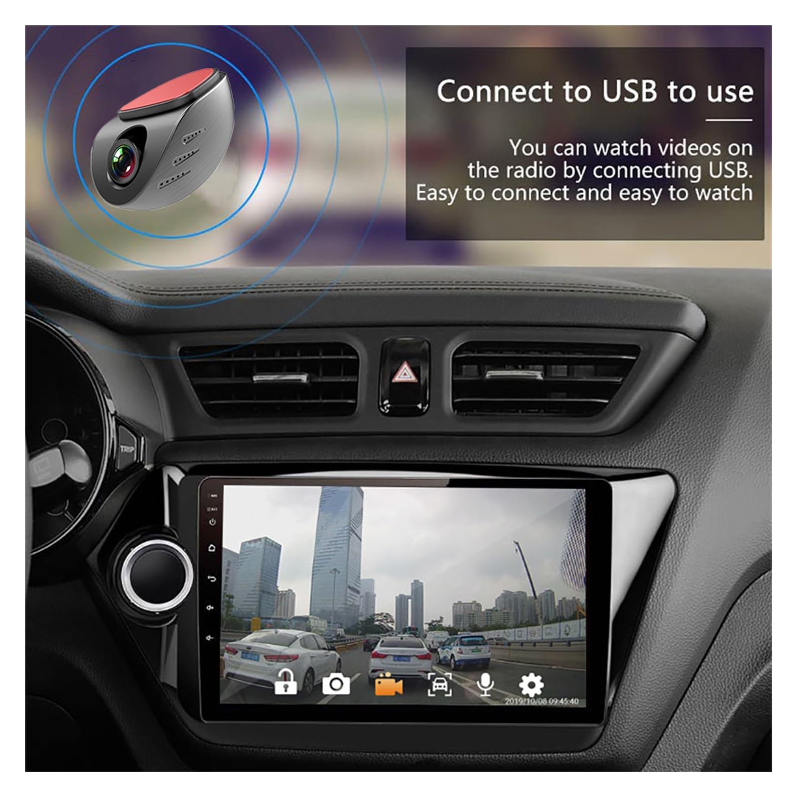 Enregistreur de Voiture USB Car Black Box Driver Recorder Lecteur DVD Assistance au conducteur 1080p Car DVR(Size:32G)