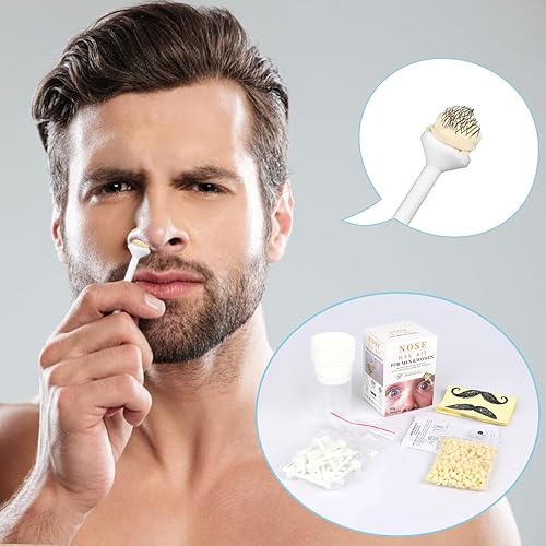 Miniatura 8 de Depilación de nariz de CoFashion cera de 176oz kit de cera de nariz para hombres kit de depilación de oreja con 20 aplicadores 10 veces kit de