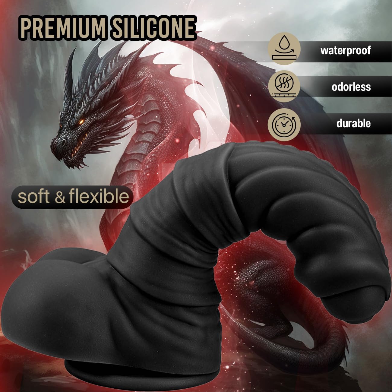 Fantasy Dildo Huge Monster Dildos U & G-spot Big Dragon Dildo with Suction Cup, Long Anal Plug Adult Sex Toys & Games for Women Men Couples