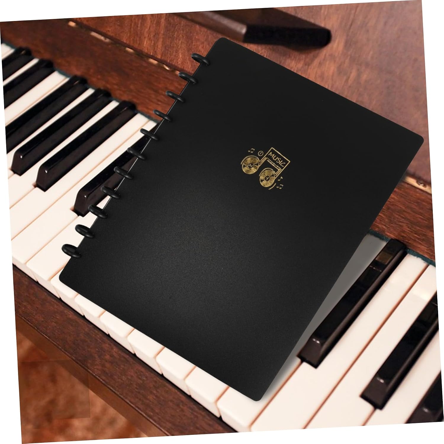 LIOOBO 20sheets Change The Score Multi-Page View Sheet Music Holder Thickened Loose-Leaf Folder for Piano Guitar Choir Band Music Page Holder Black