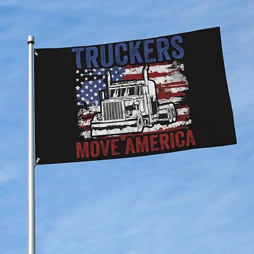 Miniatura 3 de Trucker American Flag - Bandera decorativa para exteriores, de 3 x 5 pies, bandera de jardín, bandera individual para exteriores