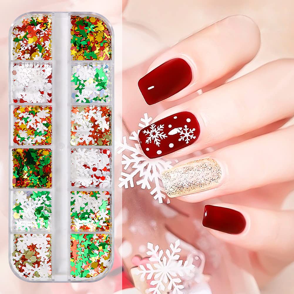 BSBTBZ Snowflake Nail Art Glitter (12 Grids)