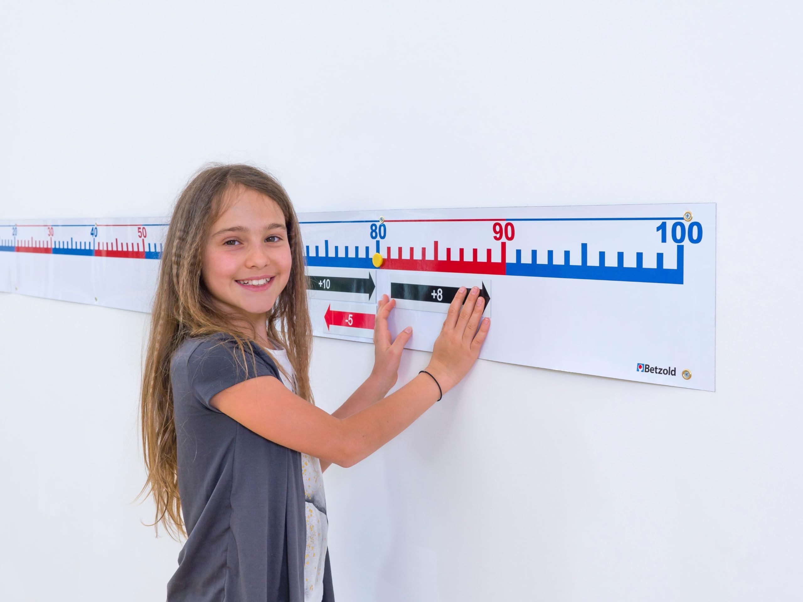 Betzold - Magnet-Zahlenstrahl von 0 bis 100 mit Zubehör - Rechnen lernen Mathe