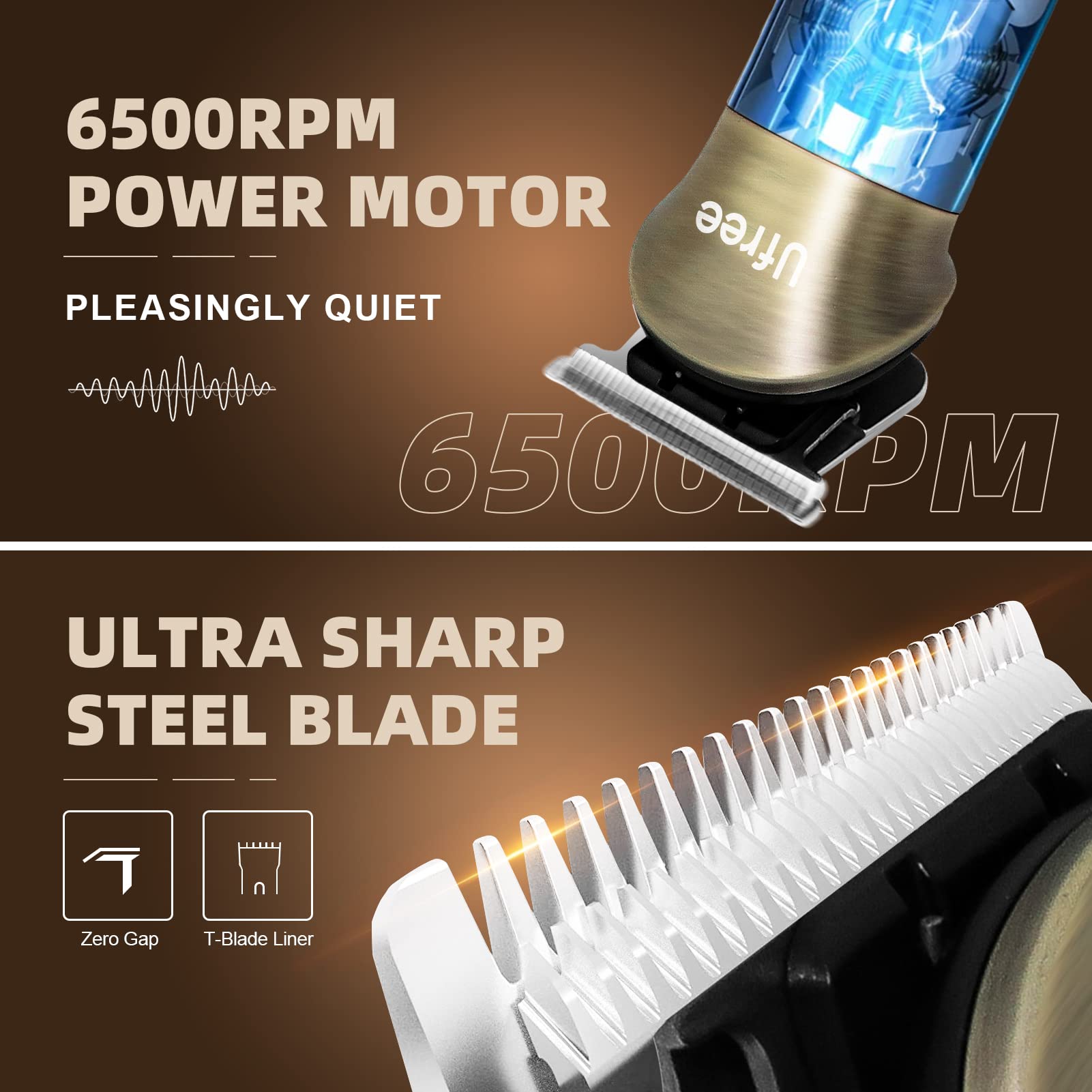 Ufree Recortadora de barba para hombres, afeitadora eléctrica, kit de afeitado inalámbrico para bigote, cuerpo, nariz, oreja, vello facial, kit de aseo de barba ajustable, regalos de cumpleaños para