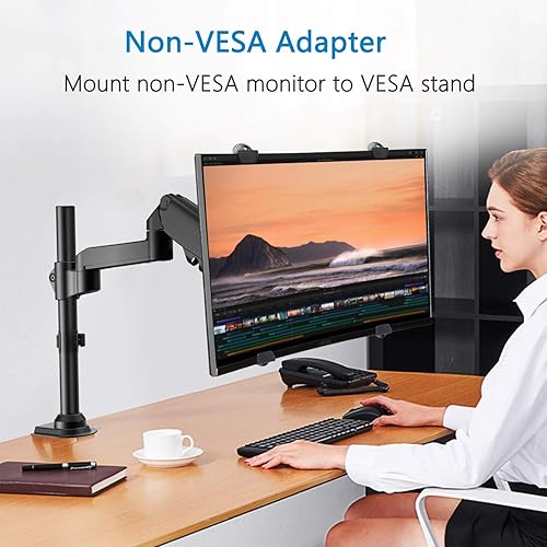 Miniatura 4 de HUANUO Kit adaptador universal de montaje VESA, adaptador no VESA para pantallas de monitor de 17 a 27 pulgadas a montaje VESA de 75x75