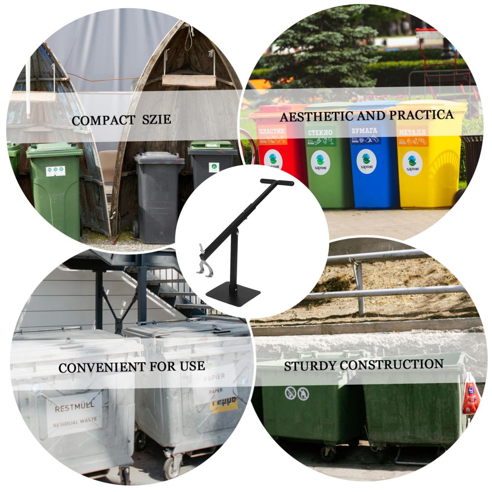 Ciieeo Triturador de Basura Comercial de Hierro Negro Alta Eficiencia y Resistencia para Restaurantes y Entornos Comerciales de Reciclaje de Residuos sin Contacto