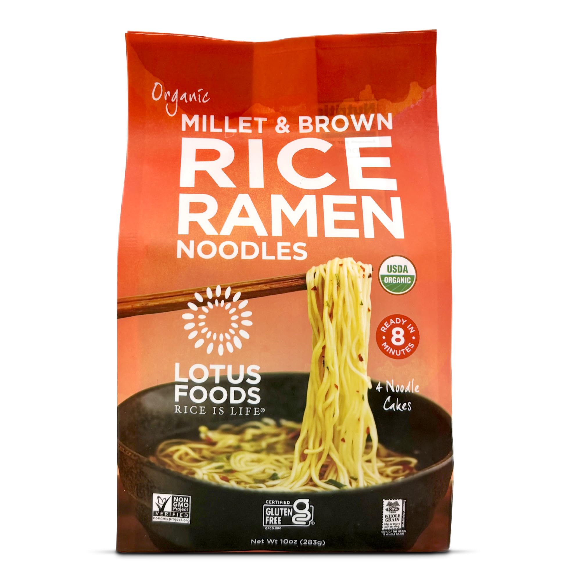 Lotus Foods Organic Millet and Brown Rice Ramen - 10 Oz Bag (Pack of 1)