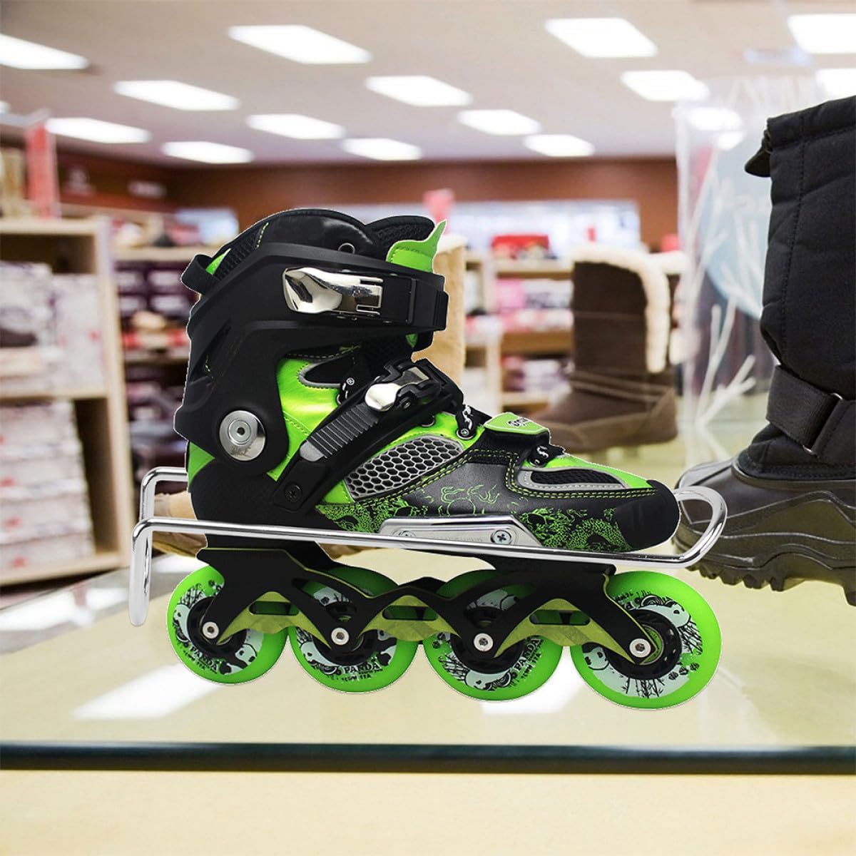 HOMSFOU 2pcs Ice Skates Wall Mount Rack Roller Skate Holder Storage Bracket for Garage Skating Boot Display Organizer