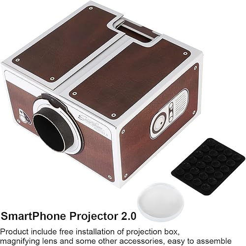 Miniatura 3 de Proyector de lupa de pantalla de teléfono HD DIY, proyector de video para teléfono celular, amplificador ampliado Soporte móvil, proyector de