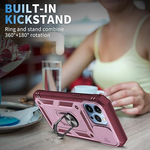 Vista 33 de Korecase Funda de protección para iPhone 12 y 12 Pro Ring Case con cubierta para lente de cámara, grado militar, resistente, de doble capa, cuerpo